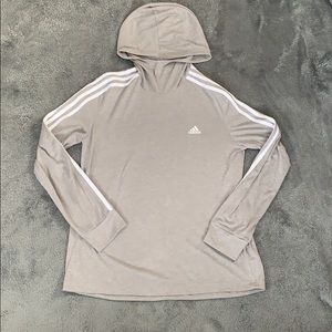 Adidas gray workout hoodie Climalite size medium